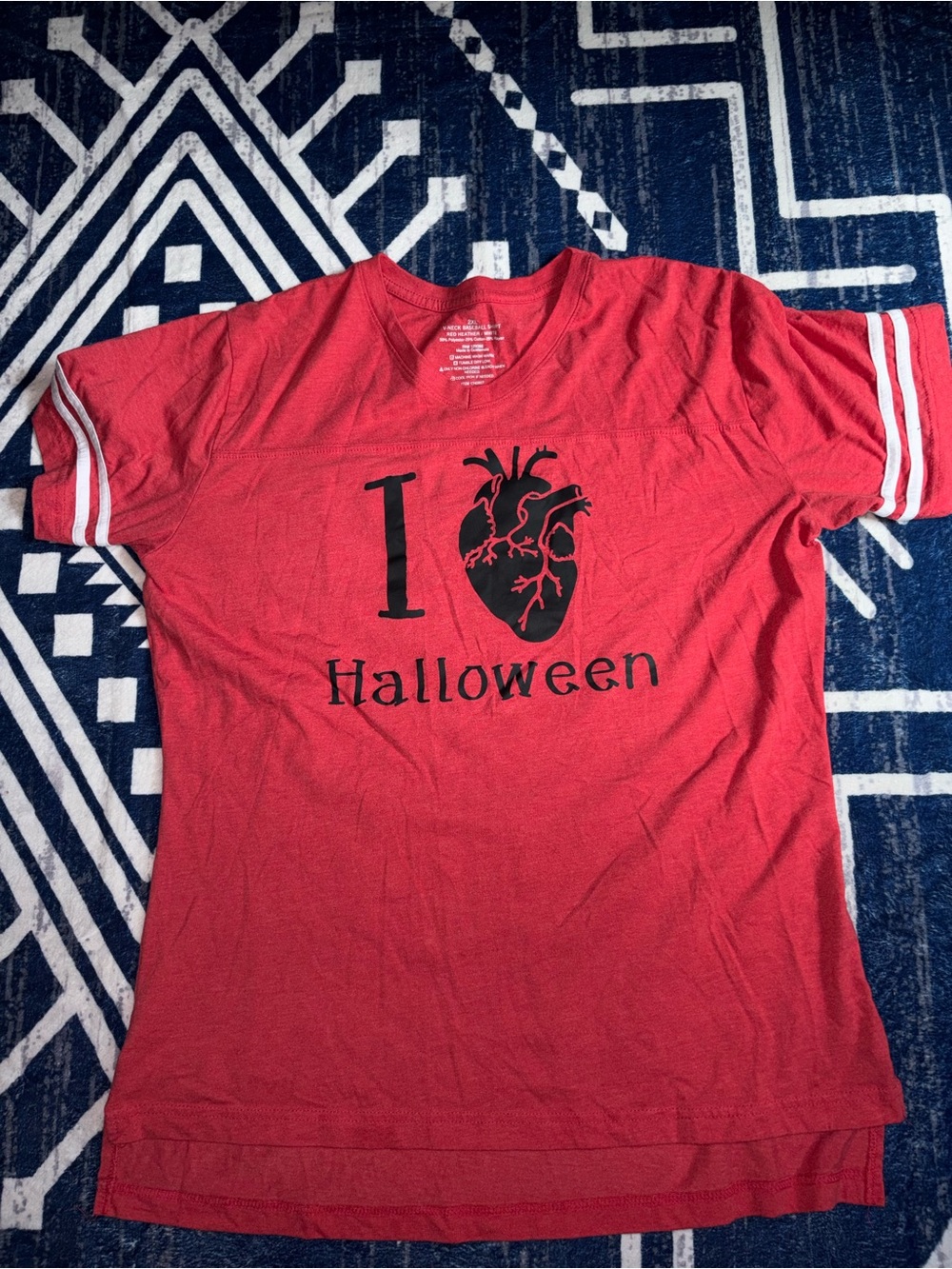 Red "I Heart Halloween" Graphic Kids Tee